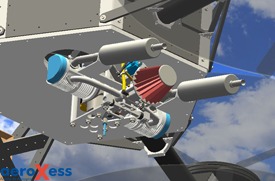 aeroxess - 80cc 2-Cylinder 4-Stroke Boxer Engine powering the internal 6 kW generator of the HERCULES ONE-HYBRID (H1-H) UAV